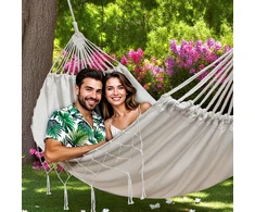 DIDELIS DVIGUBAS HAMAKAS XXL 280x150 CM SODAS STIPRUS IKI 150KG BOHO