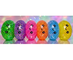 Didelis Gniotek kukulis XXL ANTISTRESS SQUISHY Glitter GLOWING LED 160g