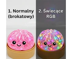 Didelis Gniotek kukulis XXL ANTISTRESS SQUISHY Glitter GLOWING LED 160g