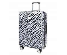 Didelis kelioninis lagaminas ant ratų, kietas ABS PUCCINI Zebra ABS015A-10