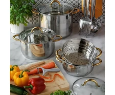 DIDELIS PUODAS Indukcinis PLIENINIS DANGIS Konighoffer Faro Gold 9,2 l 28 cm