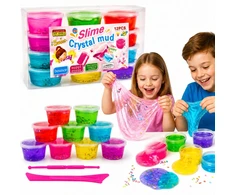 DIDELIS SLIME SLIME RINKINYS CREATIVE GLUTY BOX RINKINYS + METELĖS - 12X SLIME
