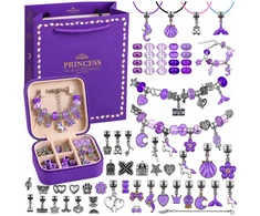 DIDELIŲ karoliukų rinkinys, skirtas apyrankėms gaminti „pasidaryk pats“ Creative PURPLE dovana