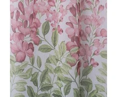Dieninė užuolaida JARDIN, su žiedais, baltos spalvos su gėlių raštais, 140 x 260 cm