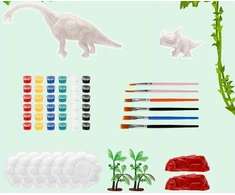 Dinozaurai dažymui dažais, rinkinyje 55 vnt. 3D tapyba Kūrybinis rinkinys