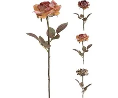 Dirbtinė gėlė ROSE, 3 rūšys, 59 cm