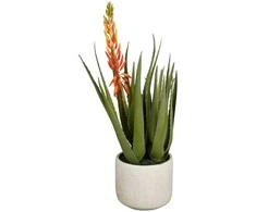Dirbtinis alavijas vazone H58cm su oranžiniu žiedu