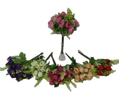Dirbtinių gėlių puokštė 28cm skirtingos