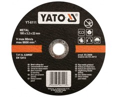 Diskas metalo pjovimui Yato | d-180x1,5x22 mm