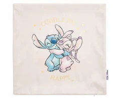 DISNEY. ANGEL &amp; STITCH. WELUROWA POSZEWKA Z ZAMKIEM NA PODUSZKĘ 40x40
