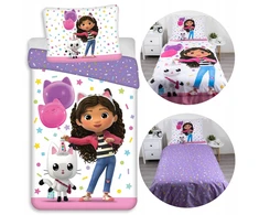 Patalynės komplektas Disney Gabi's Cat House DVIPUŠĖ patalynė su užtrauktuku, PATALĖS RINKINYS 140x200 cm