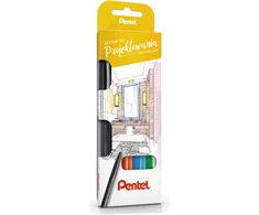 Dizaino rašiklių rinkinys S520-ST4ABCDPL 4 spalvų - PENTEL