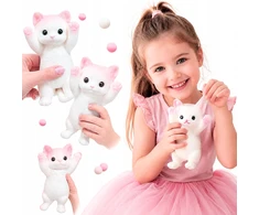DK Antistresinis Gniotek SQUISHY KITTEN Žaislas, baltas ir rožinis