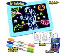 DK MAGIC Planšetė SCRIPTURE Šviesos efektai NEONINIAI RAŠIKLIAI Magic Pad LED Mėlyna