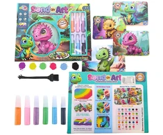DK Meninis rinkinys DAŽYMAS SU GLITTER SAND 3D efektų dinozauru