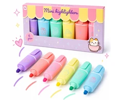 Dlp Industry Bv Mini pasteliniai žymekliai 6vnt Kawaii Cat Capybara Planner