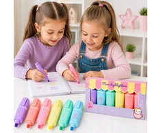 Dlp Industry Bv Mini pasteliniai žymekliai 6vnt Kawaii Cat Capybara Planner