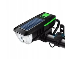 DMR LAMPKA ROWEROWA SOLARNA LED USB KLAKSON DZWONEK