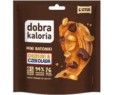 Dobra Kaloria Mini batonėliai Riešutai ir šokoladas be cukraus 6 vnt. Geros kalorijos