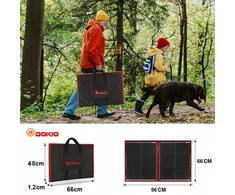 DOKIO fotovoltinis skydelis 110 W sulankstomas nešiojamas 18 V kemperiui, įkraunamas 12 V baterijos