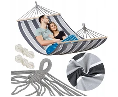 DOMAREX DIDELIS DVIMENYS SODO HAMAKAS STRONG XXL 290x150 CM GALVAS 120 CM + VIRVĖS