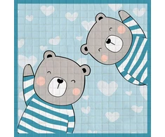 Domarex Kiliminis kilimėlis Bon Bon 120x120 Teddy Bear, mėlynas, dygsniuotas, neslystantis