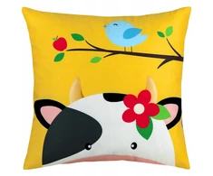 Domarex POSZEWKA NA PODUSZKĘ SAFARI 40x40 VELVET KROWA DO POKOJU DZIECIĘCEGO
