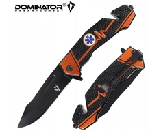 Dominator Uc Dominator Urban Combat Sulankstomas peilis 2-83 Gelbėjimo su langų daužikliu, ašmenys 9,6 cm, oranžinis/juodas