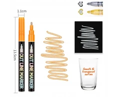 Domoda MAGIC MARKERS DVIGUBĖS LEILIJOS METALINIS KONTŪRINIAI BLYGIŲ ŽYMEKLIAI 12Vnt.