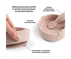 Done By Deer Padarė Deer Silikoninis dubuo su siurbimo taurele ir Spoon Sheepy P