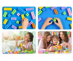Doris STATYBINIAI BLAKAI DIDELI PLASTIKINIAI TRADICINIAI 100 vnt LIPDUKAI RATAI KREPŠELIS