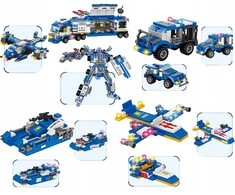 Doris Statybiniai blokai POLICE BIG SET Police Station Robot Cars 824