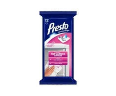 Drėgnos servėtėlės mediniams paviršiams Presto Clean and Go 72 vnt.