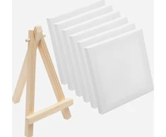 DROBĖ 10X10CM MEDVILNĖ MINI EASILA RINKINYS AKRILINIS ALIEJINIS DAŽAS 6