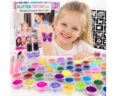 Drobiazgarnia DIDELIS TATUiruočių rinkinys, ŠABLONAI, GLITTER TATUiruotės, PLAUNAMI GLITTER