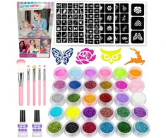 Drobiazgarnia DIDELIS TATUiruočių rinkinys, ŠABLONAI, GLITTER TATUiruotės, PLAUNAMI GLITTER