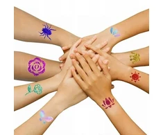 Drobiazgarnia DIDELIS TATUiruočių rinkinys, ŠABLONAI, GLITTER TATUiruotės, PLAUNAMI GLITTER