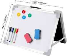 DRY RASE BOARD 40X30CM DVIPUSIS RAŠYMAS BRĖŽIMO ALUMININIS RĖMAS