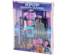 Durabo K-POP DEMON HUNTERS. DUŻY Rinkinys PRZYBORÓW PAPIERNICZYCH W PLASTIKOWYM DĖKLAS