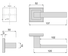 Durų rankena DECO, K-421-03, P2, nikelio sp.