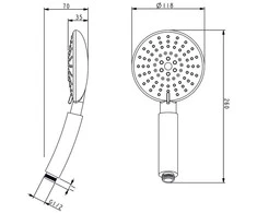 Dušo galvutė 651 Vite Ø118mm/5 režimai chromuota