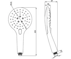 Dušo galvutė 654 Vite Ø125mm/3 režimai chromuota