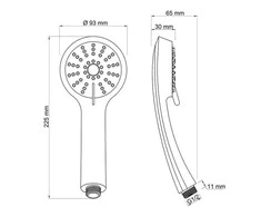 Dušo galvutė 668 Vite Ø100mm/3 režimai chromuota