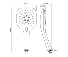 Dušo galvutė 689 Vite Ø100mm/3 režimai chromuota