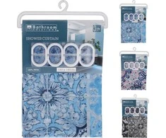 Dušo užuolaidos BATHROOM SOLUTIONS (180 x 180 cm), PEVA, trijų dizainų