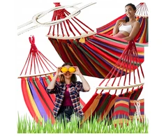 Dvigubas hamakas Omimar 250x150cm, 280kg, Įvairiaspalvė
