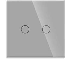 Dvipolis sensorinis jungiklio dangtelis Feelspot, pilkas, 86x86mm