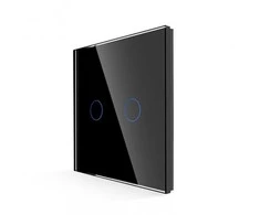 Dvipolis sensorinis jungiklio dangtelis Feelspot, juodas, 86x86mm