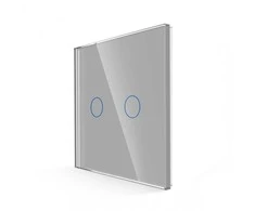 Dvipolis sensorinis jungiklio dangtelis Feelspot, pilkas, 86x86mm