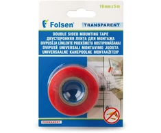 Dvipusio lipnumo juosta FOLSEN, balta, 0,025 x 25 m, 1 mm